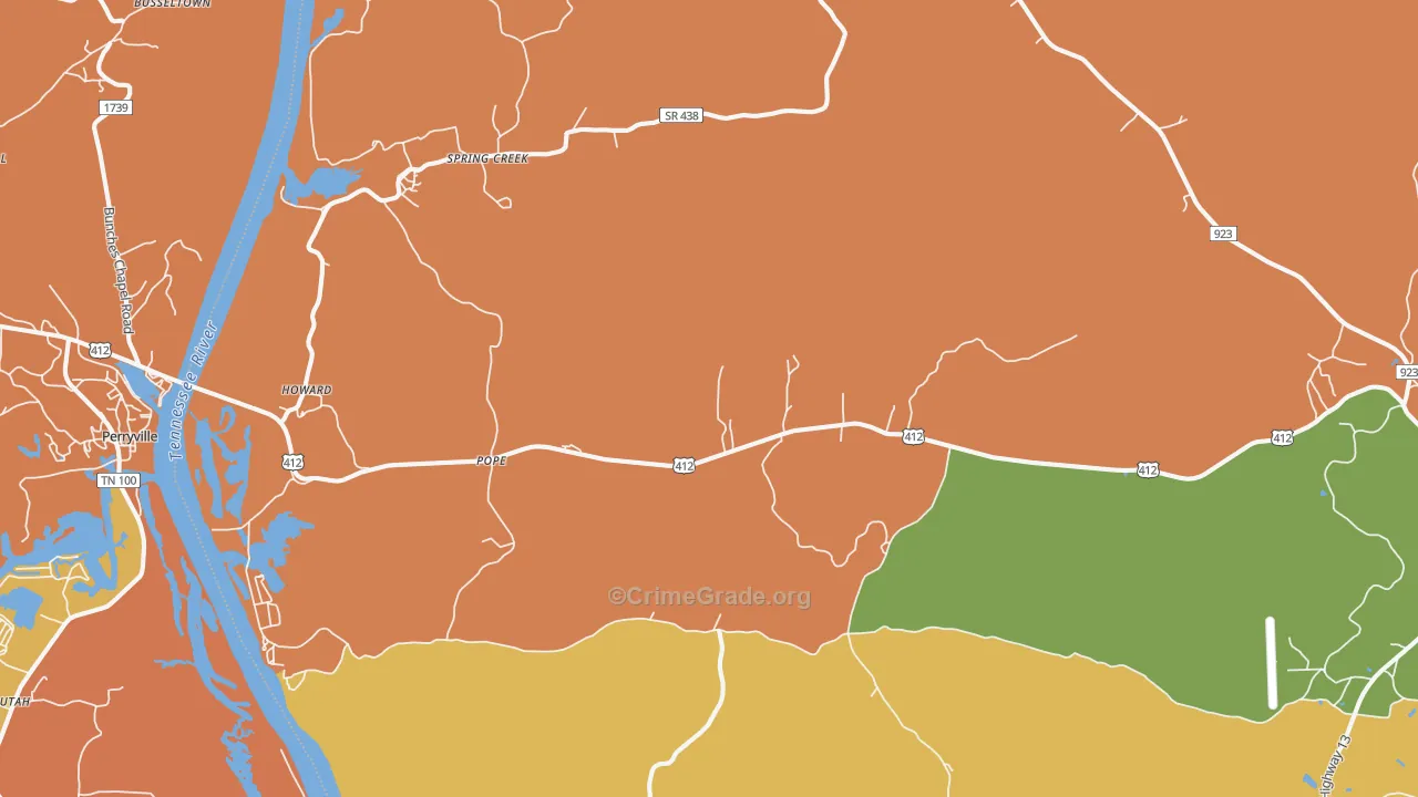 Pope, TN Map of Robbery Rates