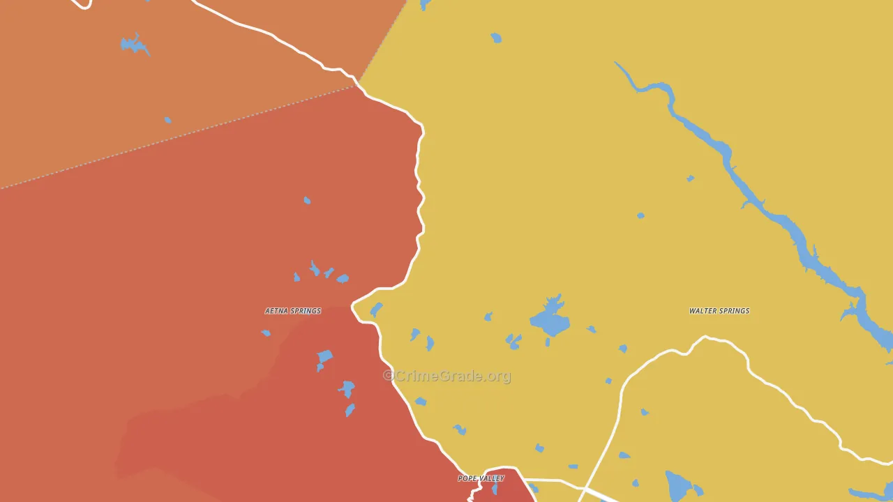 Pope Valley, CA Map of Robbery Rates