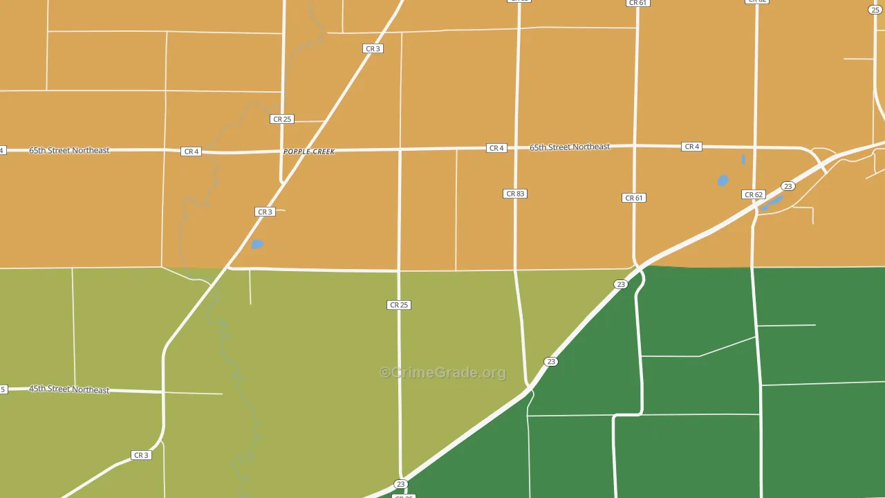 Popple Creek, MN Map of Robbery Rates