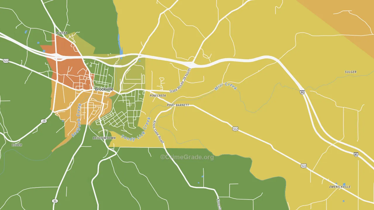 Port Barnett, PA Map of Robbery Rates