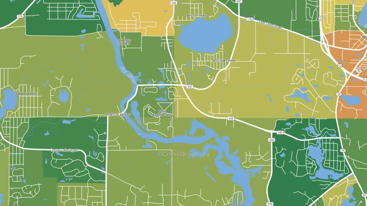 Port Barrington, IL Map of Robbery Rates