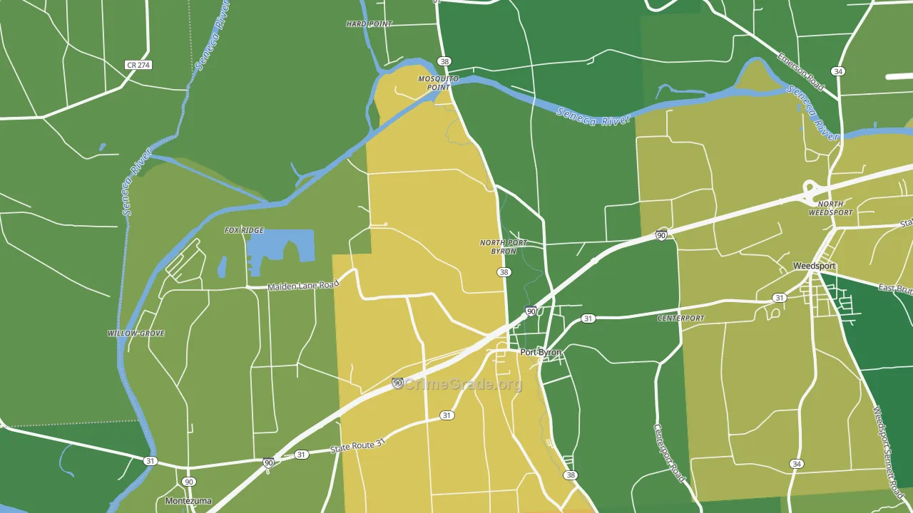 Port Byron, NY Map of Robbery Rates