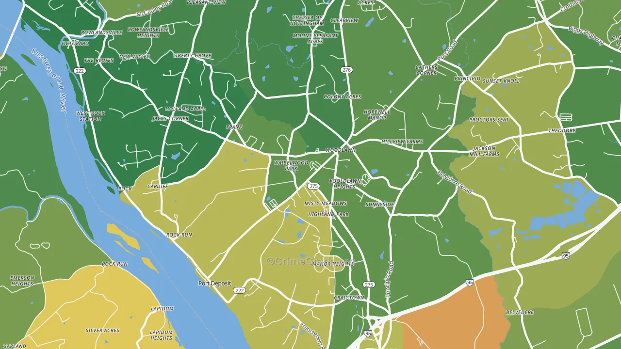 Port Deposit, MD Map of Robbery Rates