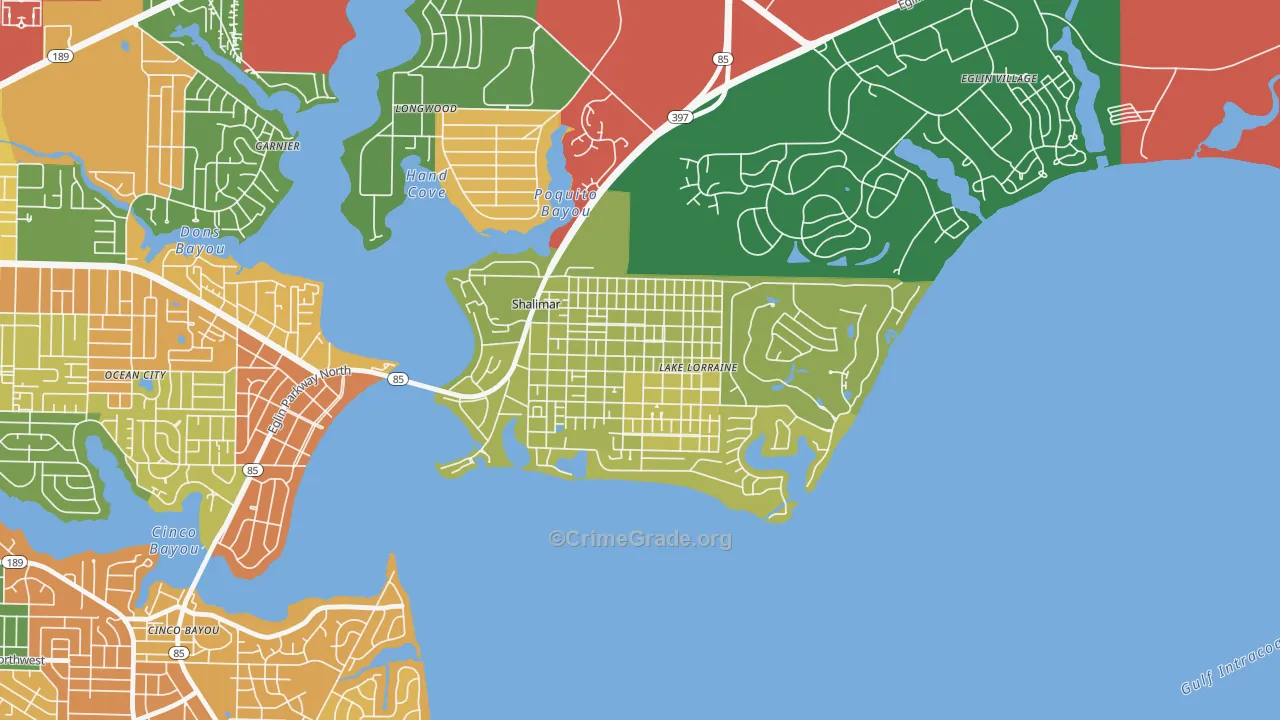 Port Dixie, Lake Lorraine, FL Map of Robbery Rates