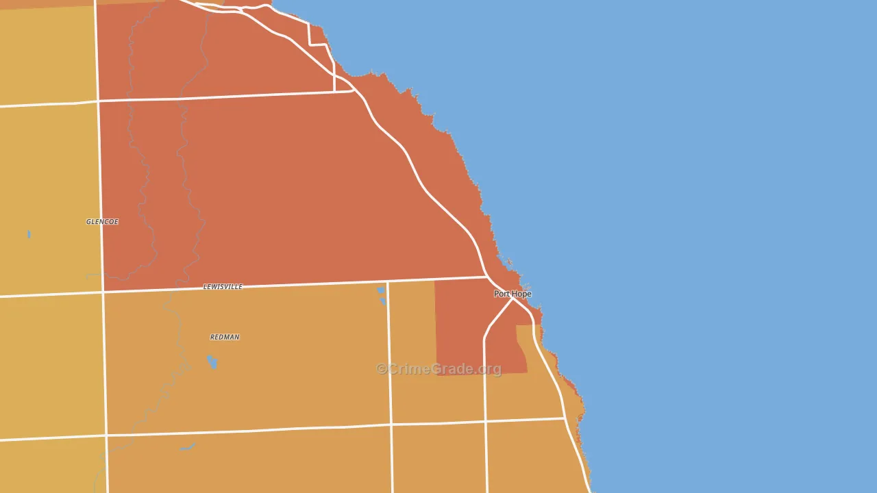 Port Hope, MI Map of Robbery Rates