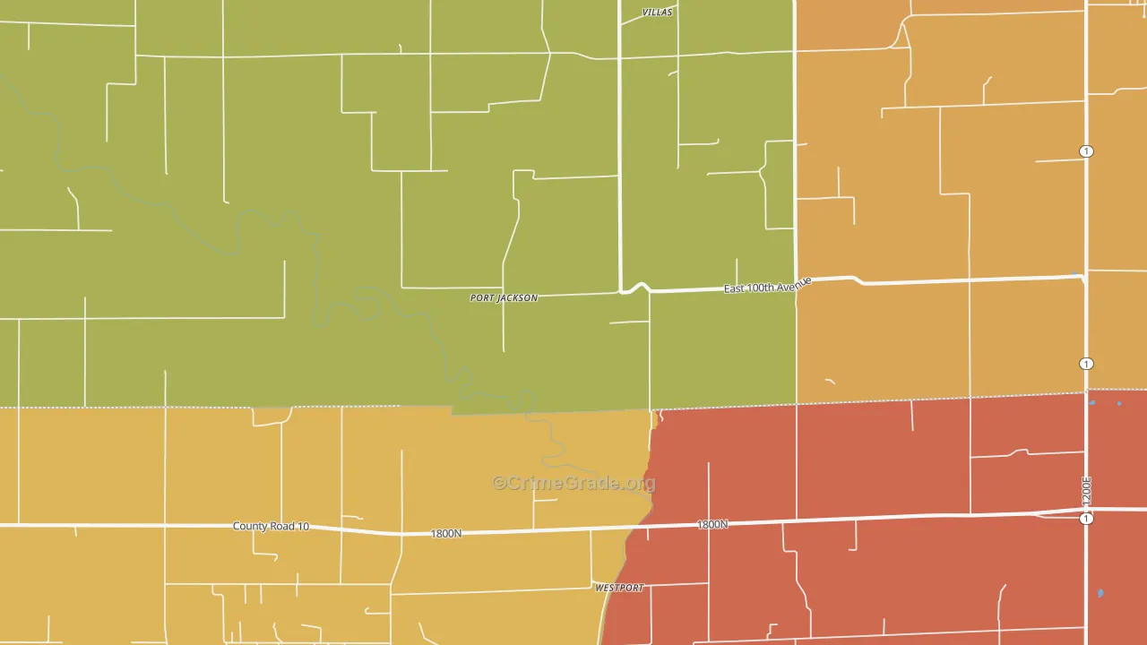 Port Jackson, IL Map of Robbery Rates