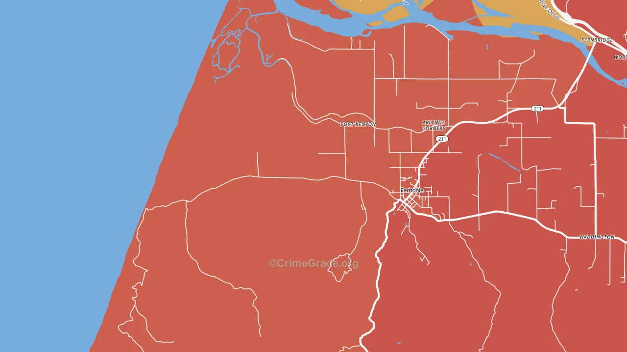 Port Kenyon, CA Map of Robbery Rates