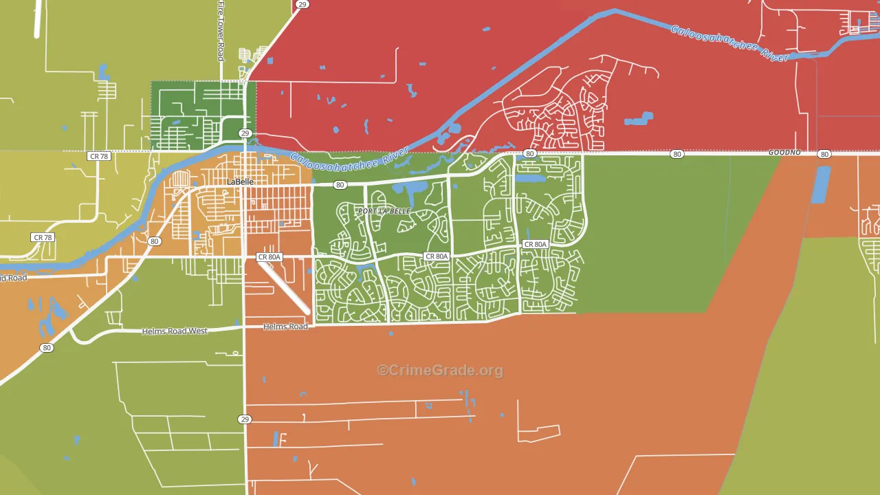 Port Labelle, FL Map of Robbery Rates