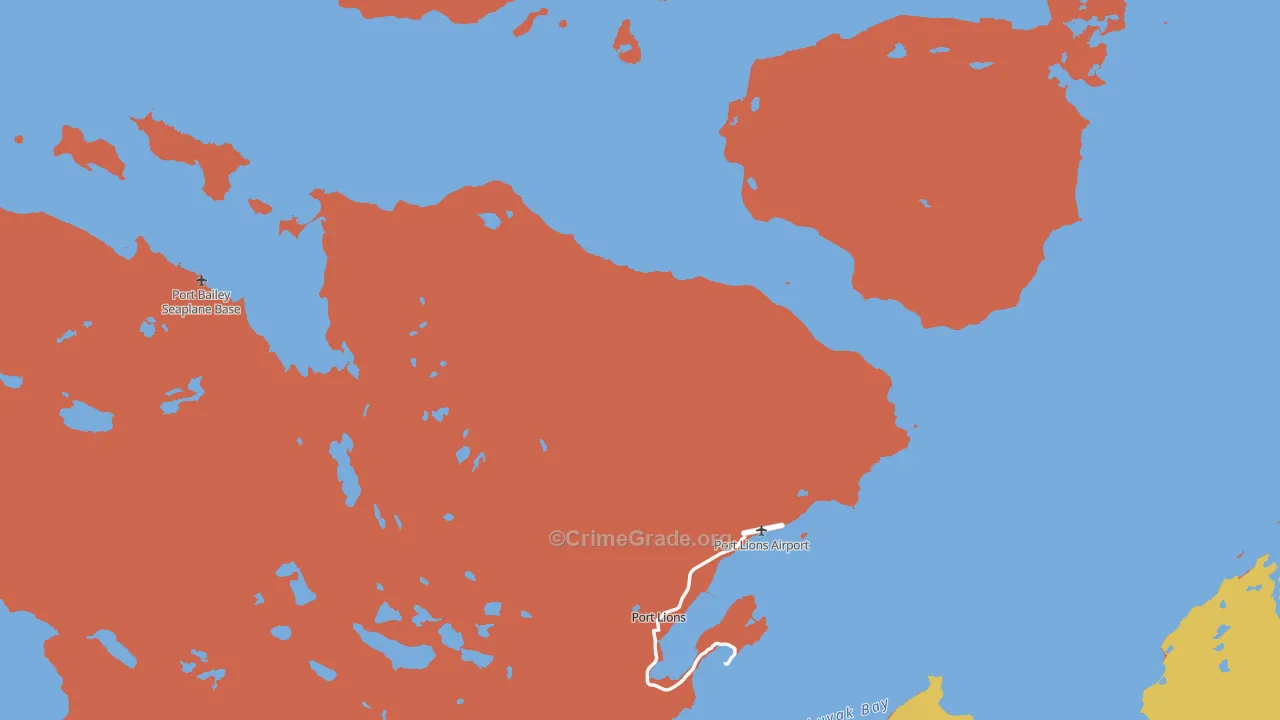 Port Lions, AK Map of Robbery Rates