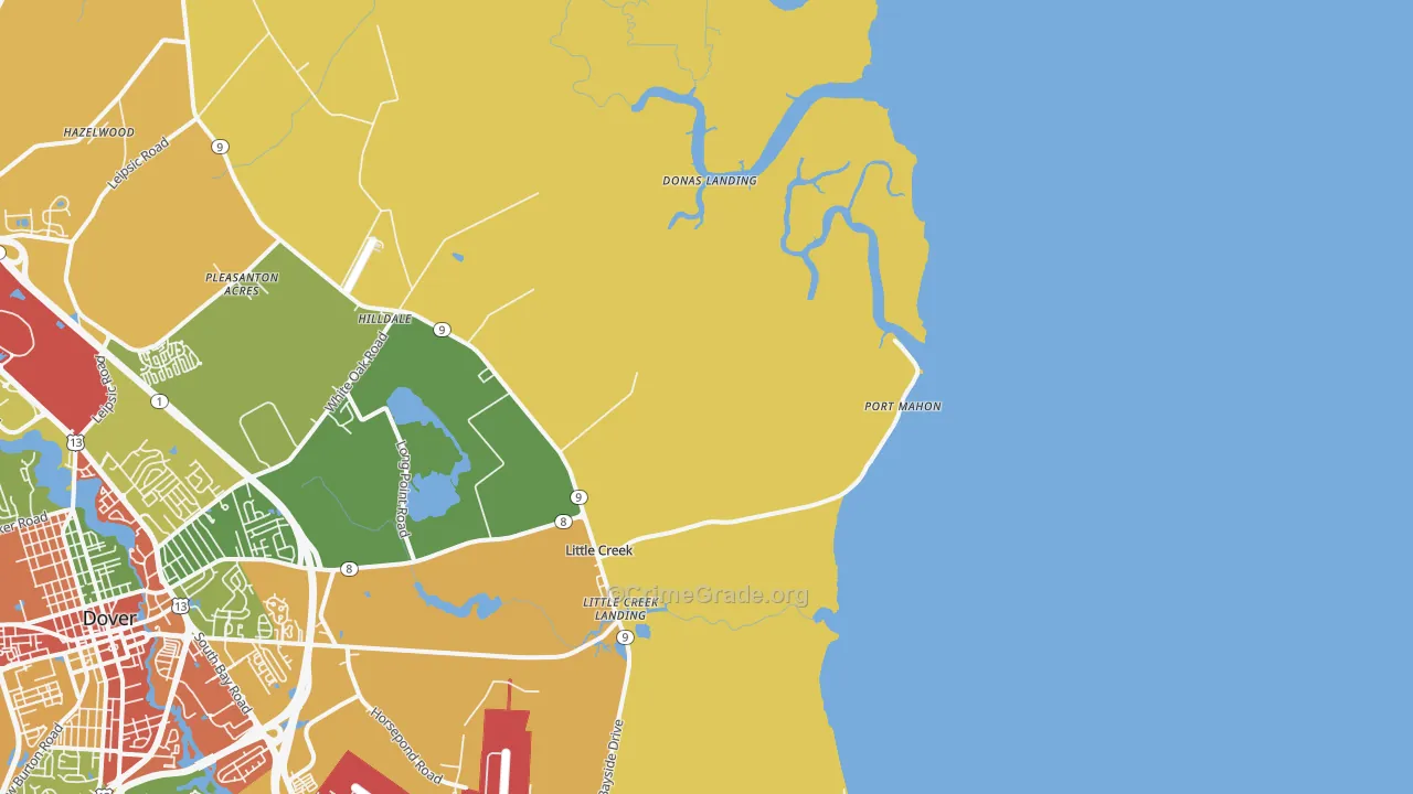 Port Mahon, DE Map of Robbery Rates