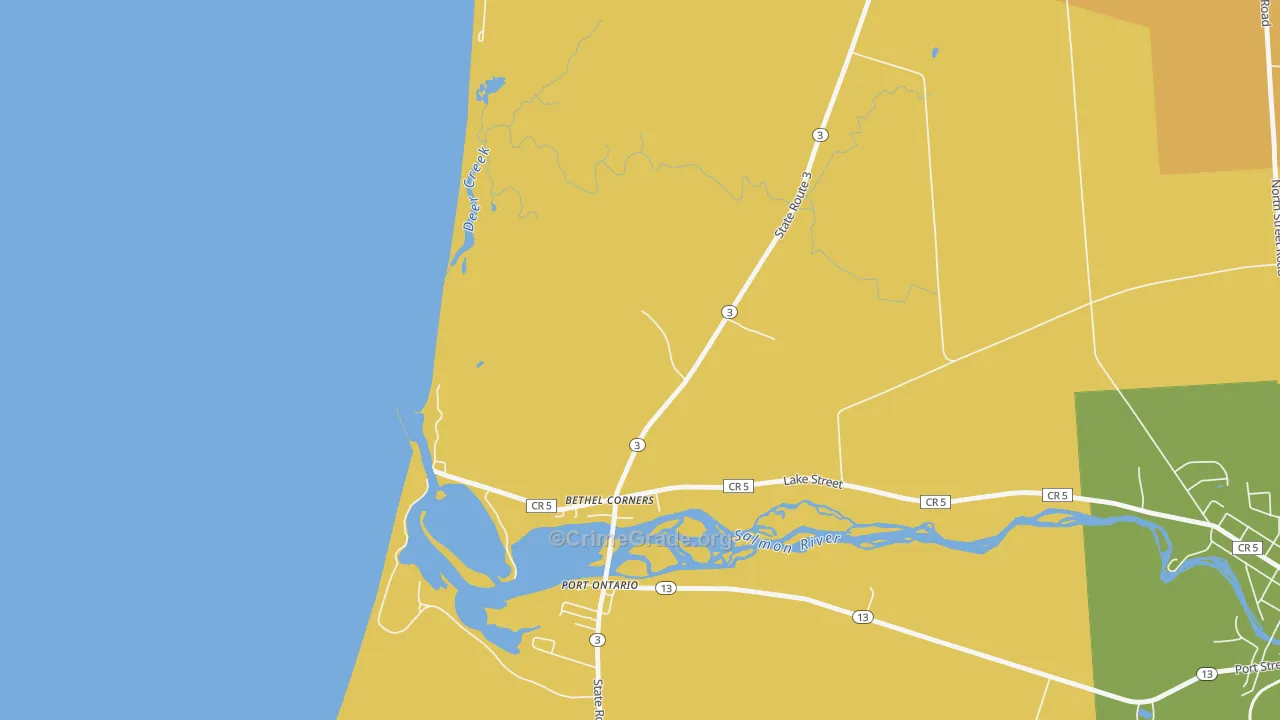 Port Ontario, NY Map of Robbery Rates