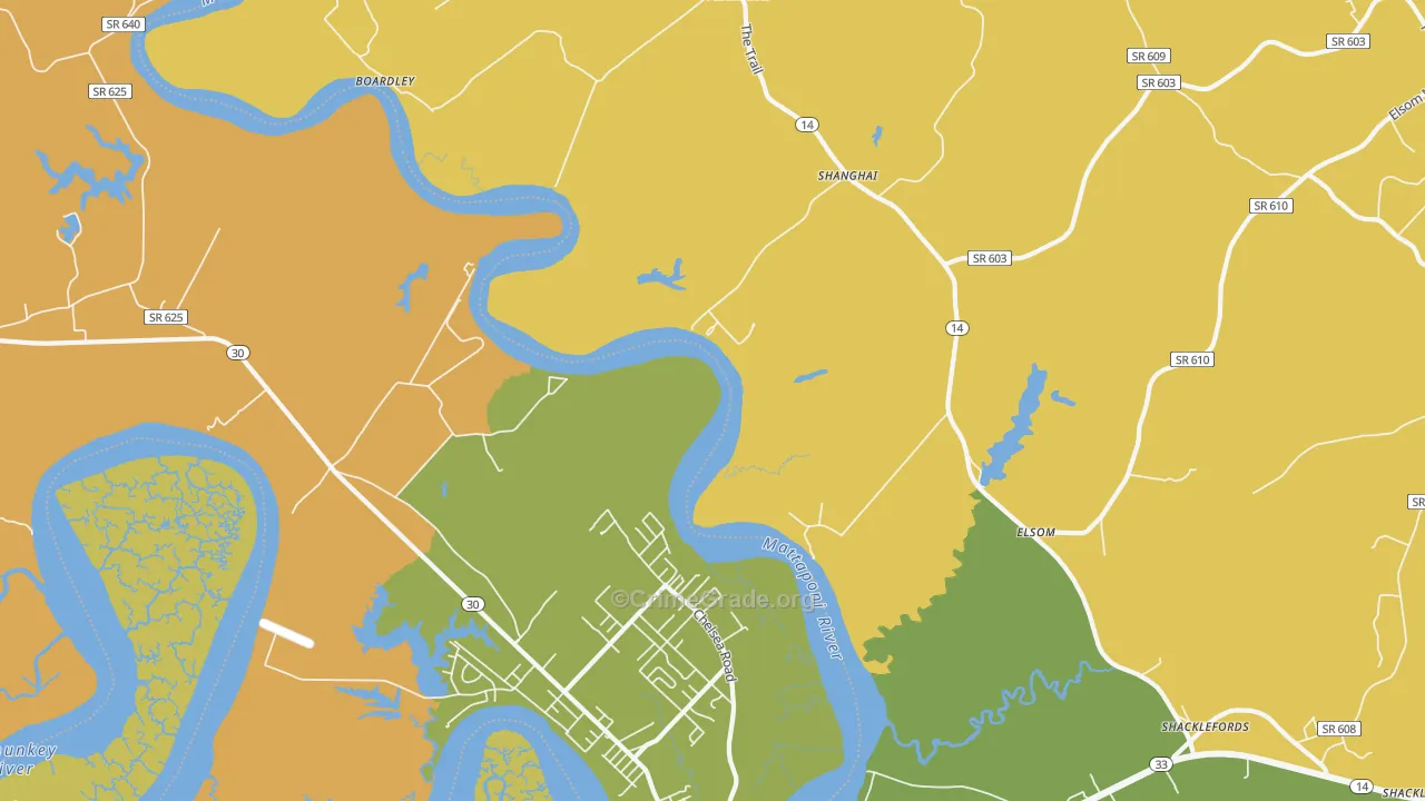 Port Richmond, VA Map of Robbery Rates