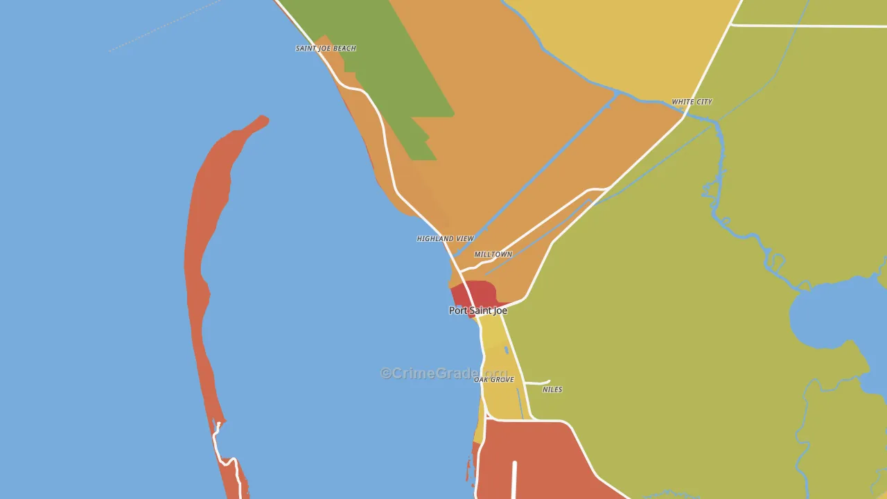Port St. Joe, FL Map of Robbery Rates