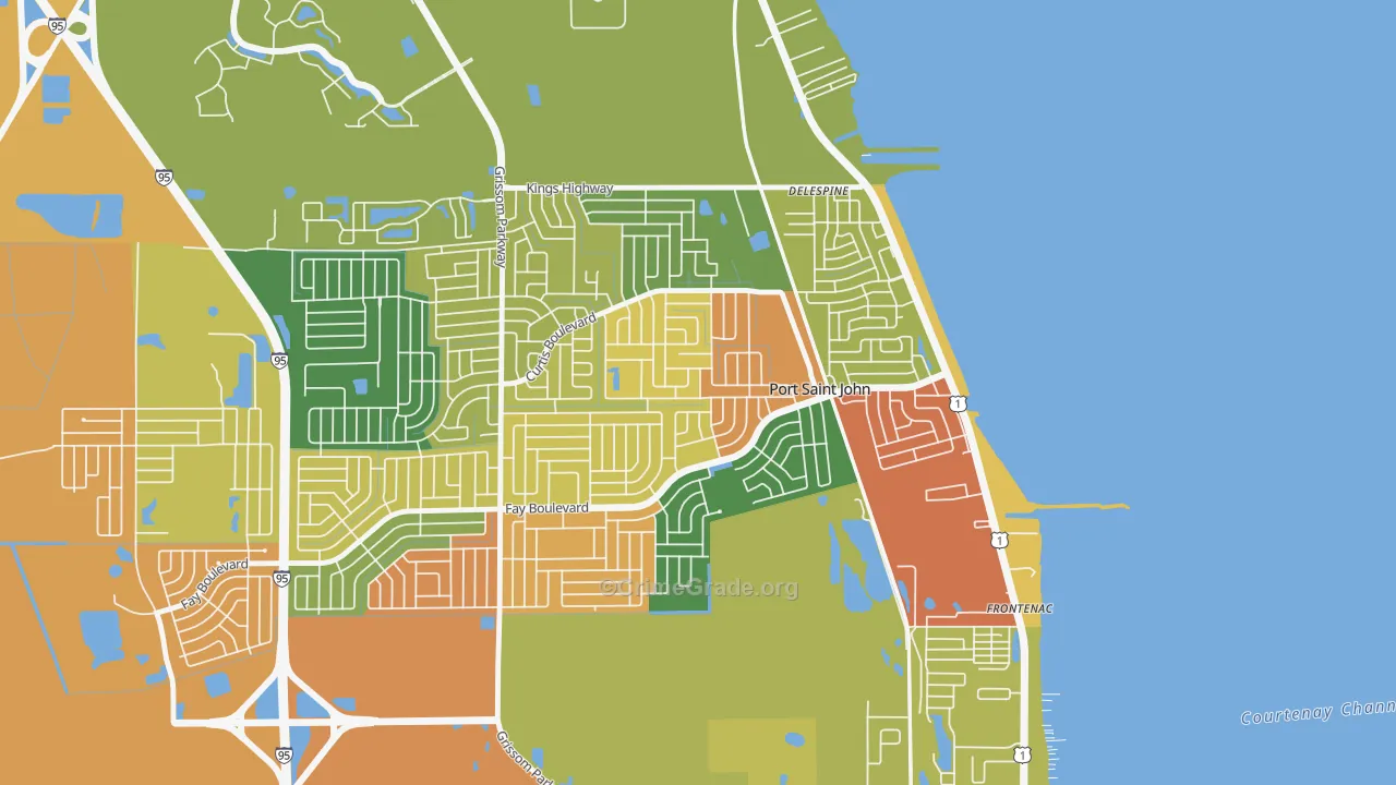 Port St. John, FL Map of Robbery Rates