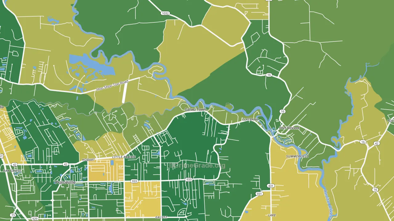 Port Vincent, LA Map of Robbery Rates