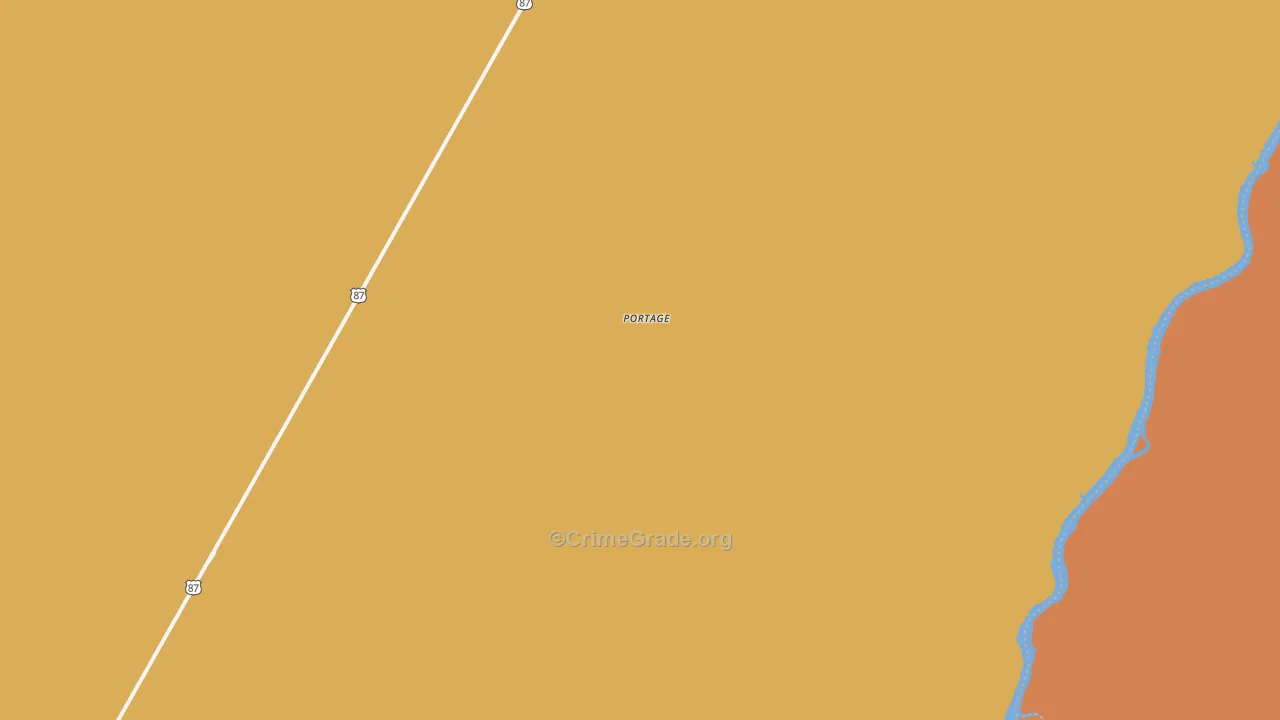 Portage, MT Map of Robbery Rates