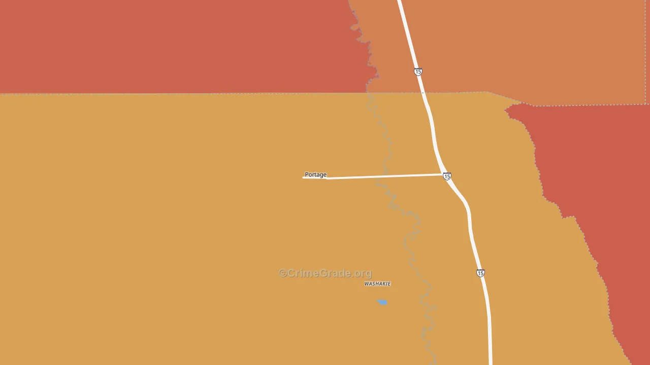 Portage, UT Map of Robbery Rates