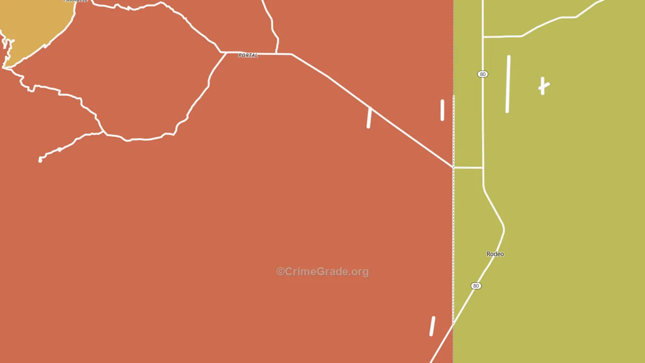 Portal, AZ Map of Robbery Rates