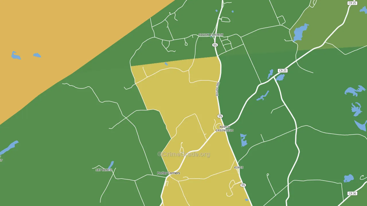 Porter Corners, NY Map of Robbery Rates