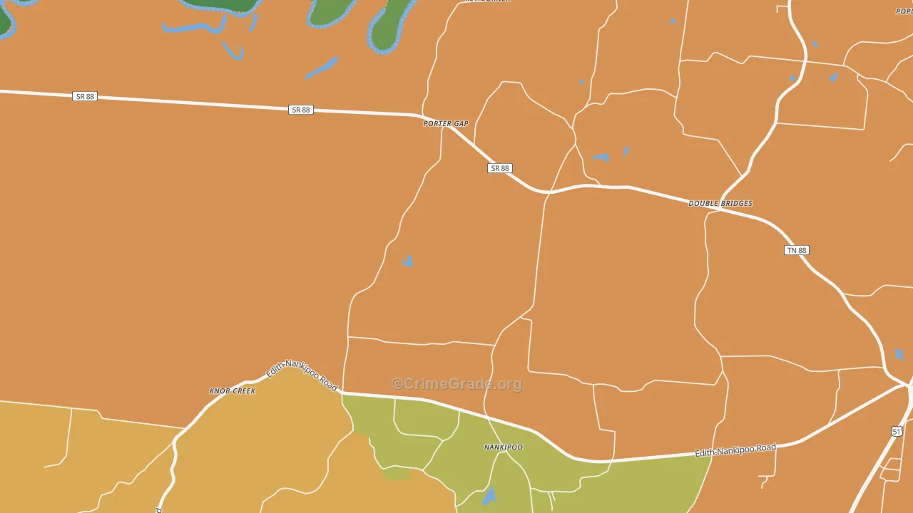 Porter Gap, TN Map of Robbery Rates