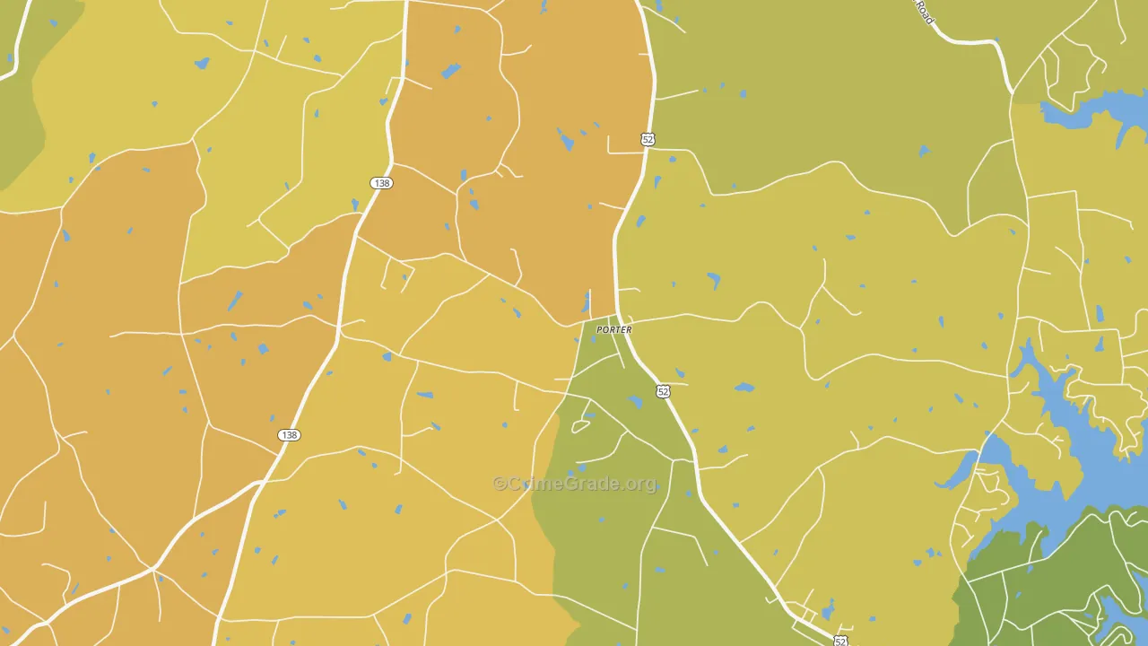 Porter, NC Map of Robbery Rates