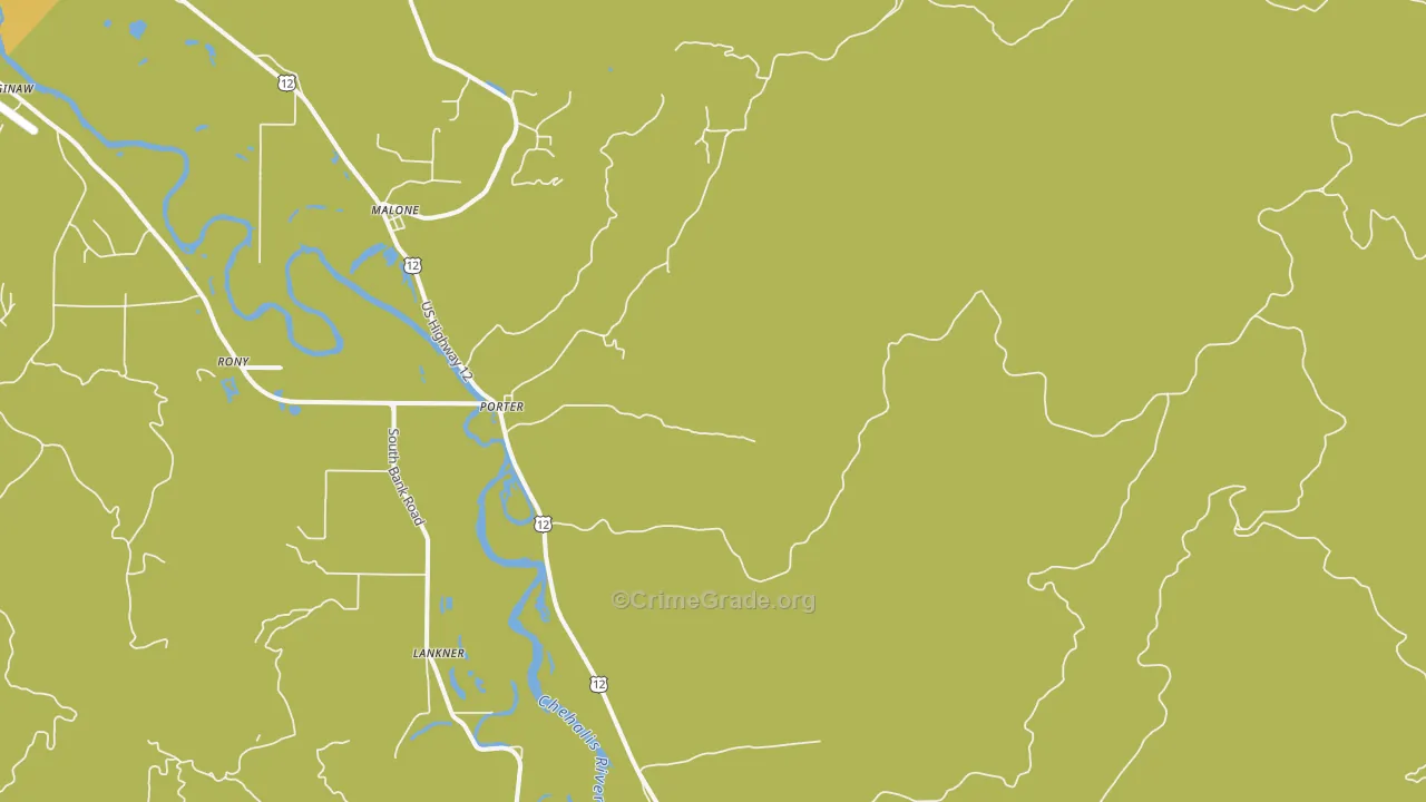 Porter, WA Map of Robbery Rates
