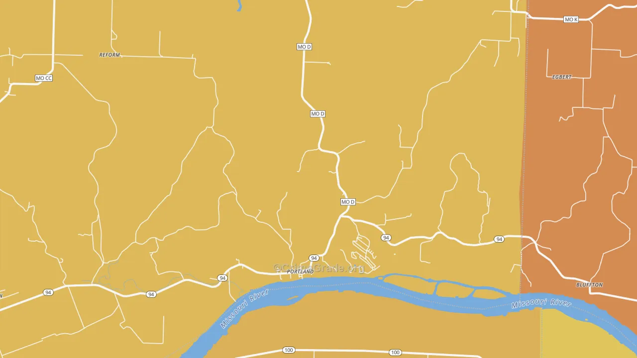 Portland, MO Map of Robbery Rates