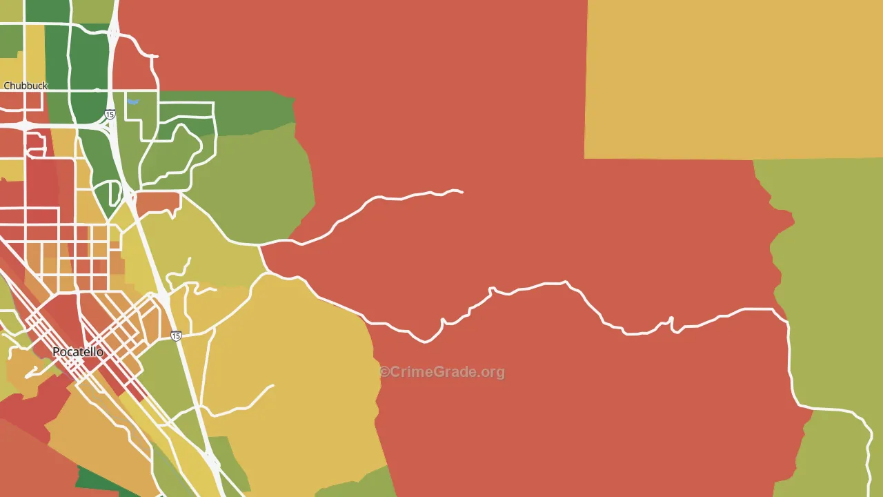 Portneuf, ID Map of Robbery Rates