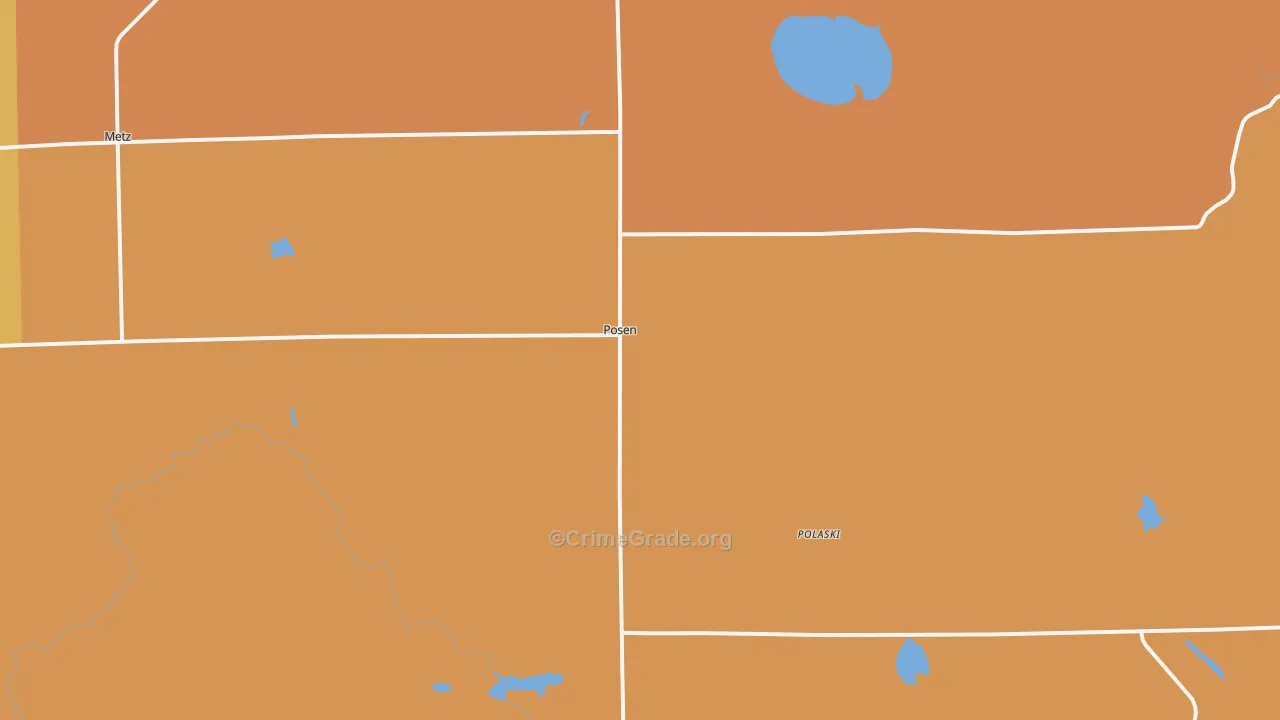 Posen, MI Map of Robbery Rates