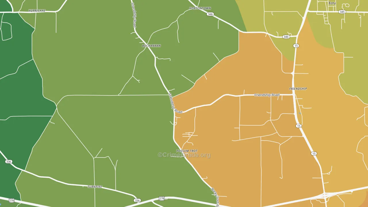 Possum Trot, MS Map of Robbery Rates
