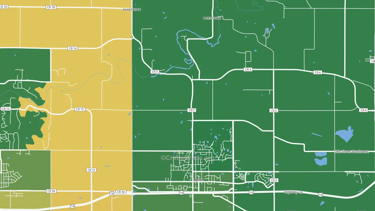 Post Town, MN Map of Robbery Rates