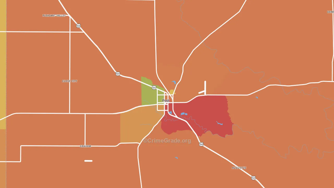 Post, TX Map of Robbery Rates