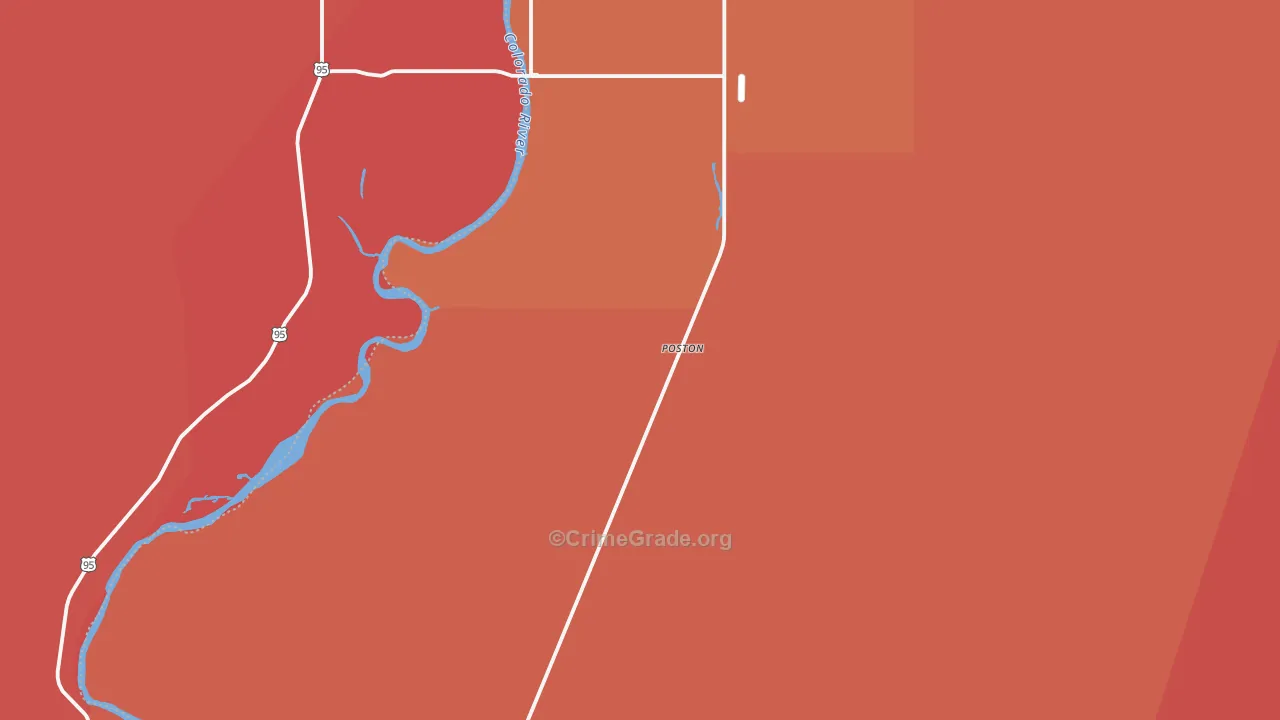 Poston, AZ Map of Robbery Rates