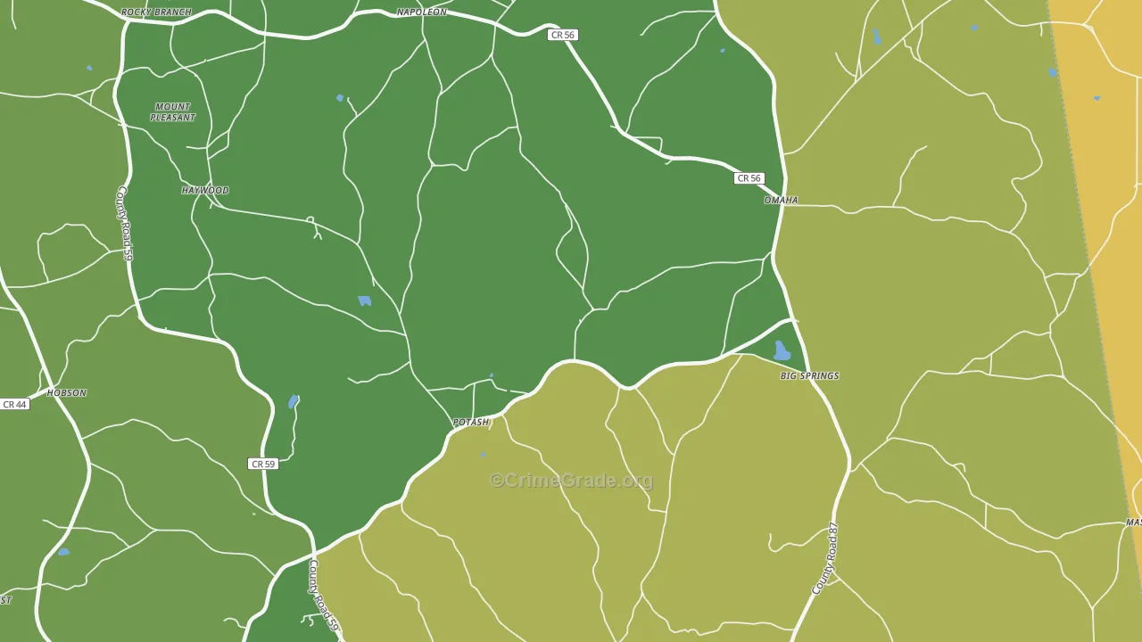 Potash, AL Map of Robbery Rates