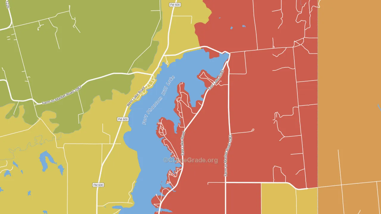 Potosi, TX Map of Robbery Rates