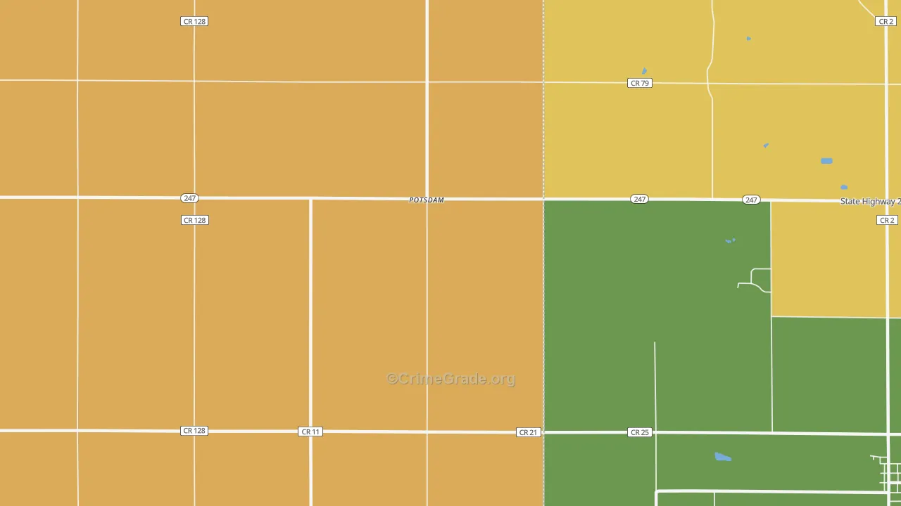 Potsdam, MN Map of Robbery Rates