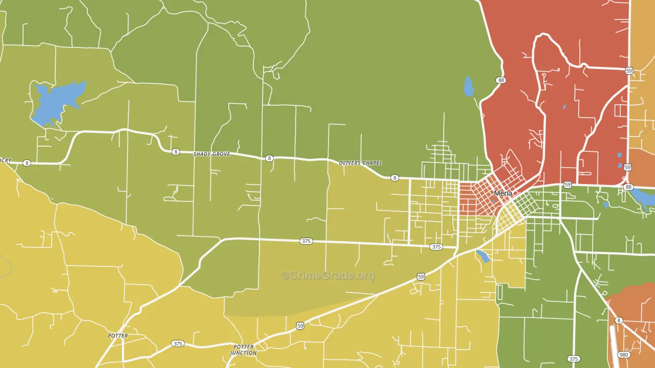 Potter Junction, AR Map of Robbery Rates