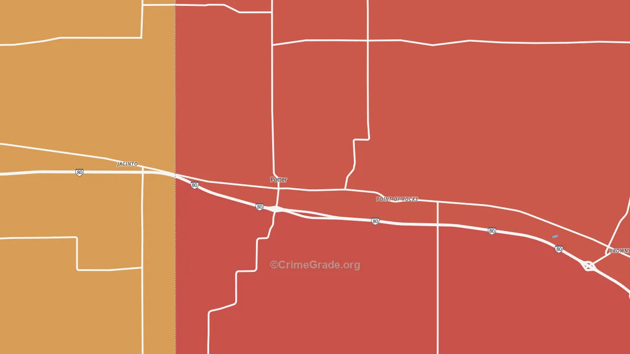 Potter, NE Map of Robbery Rates