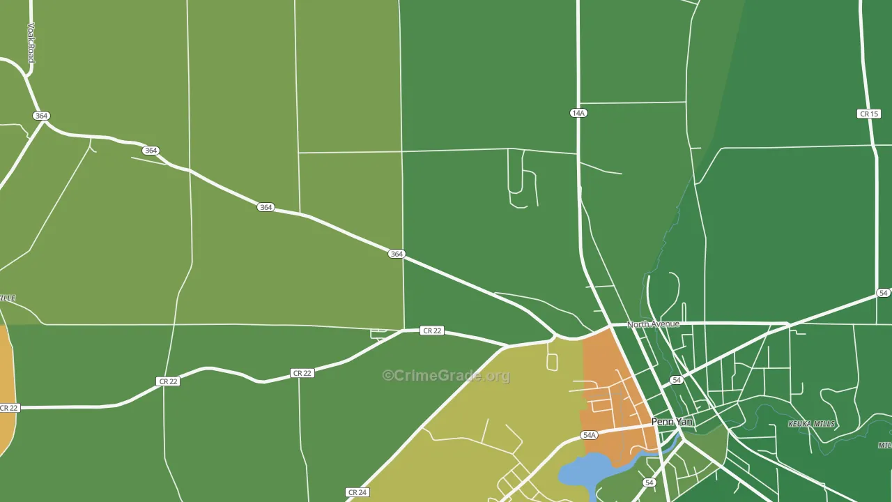 Potter, NY Map of Robbery Rates