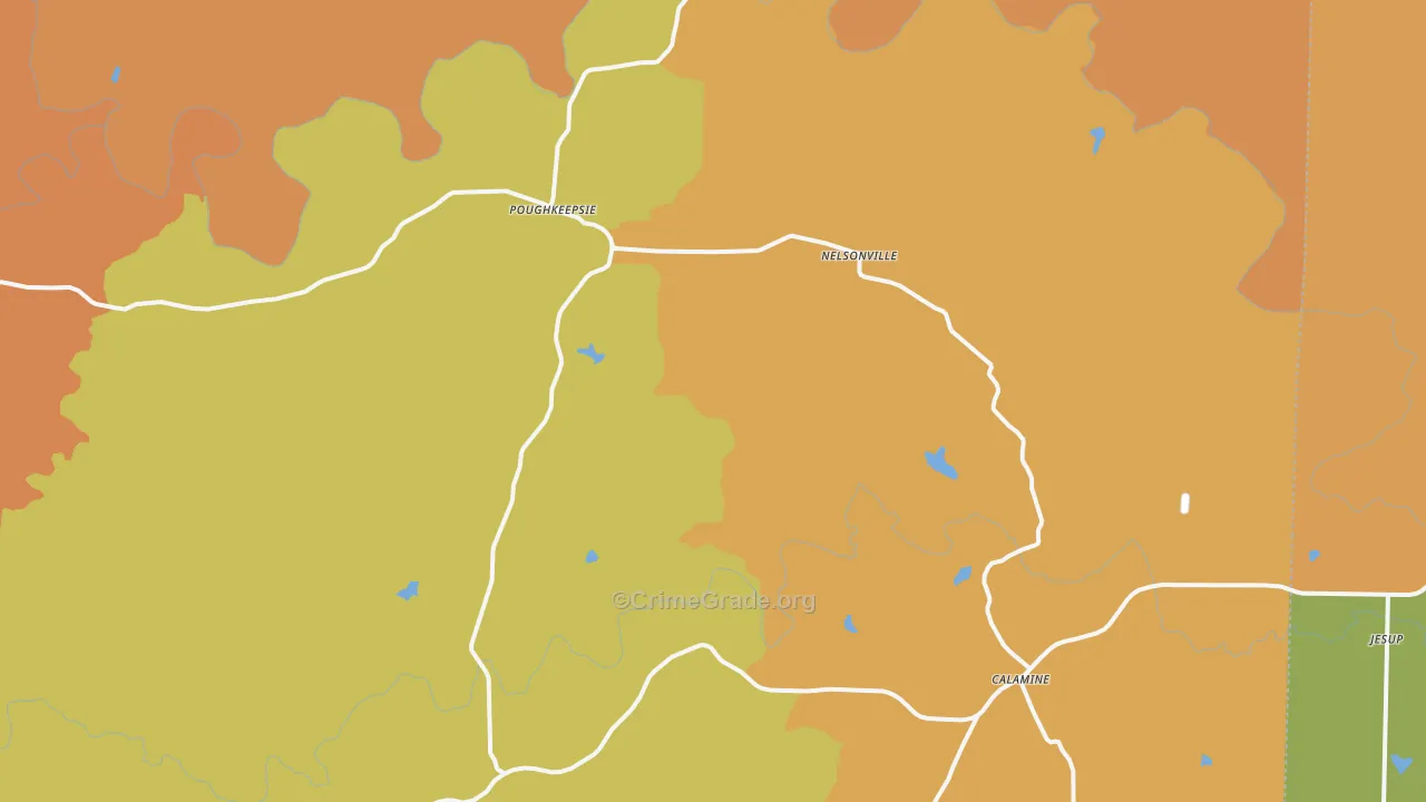 Poughkeepsie, AR Map of Robbery Rates