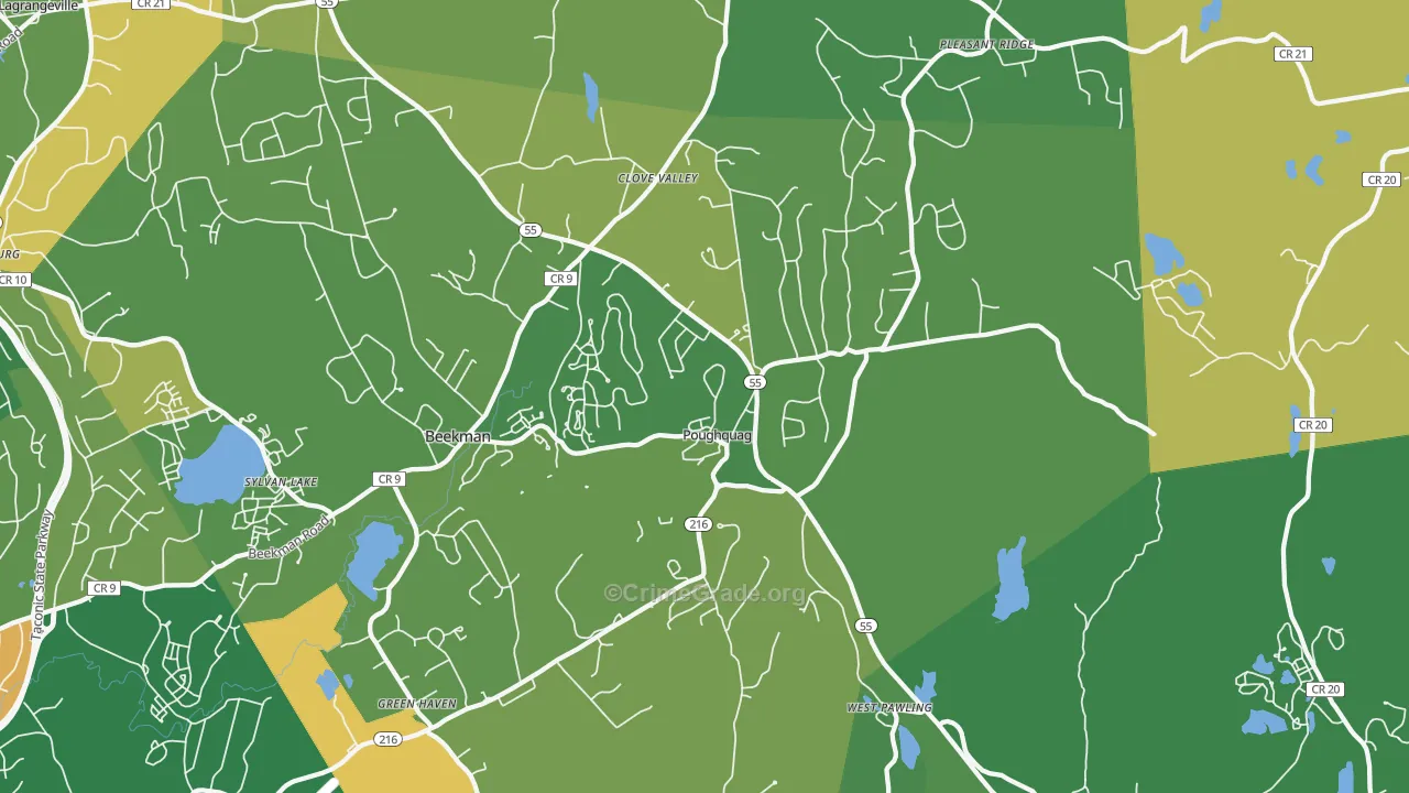 Poughquag, NY Map of Robbery Rates