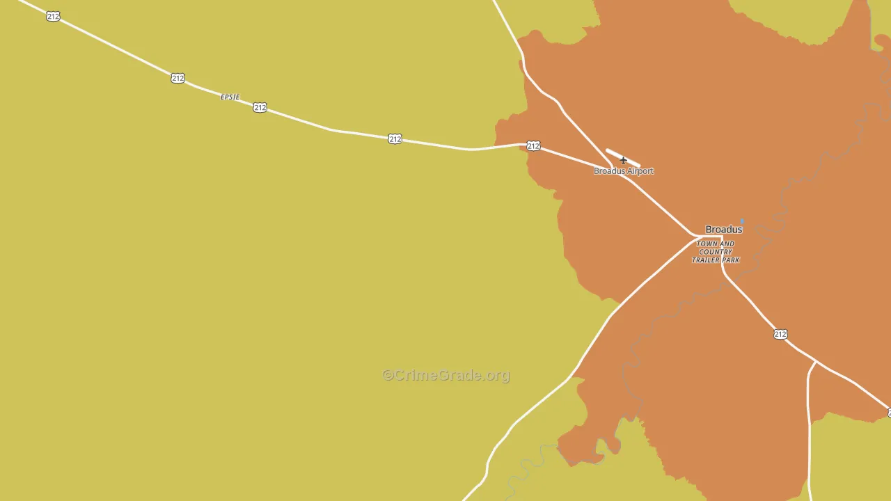 Powder River County, MT Map of Robbery Rates