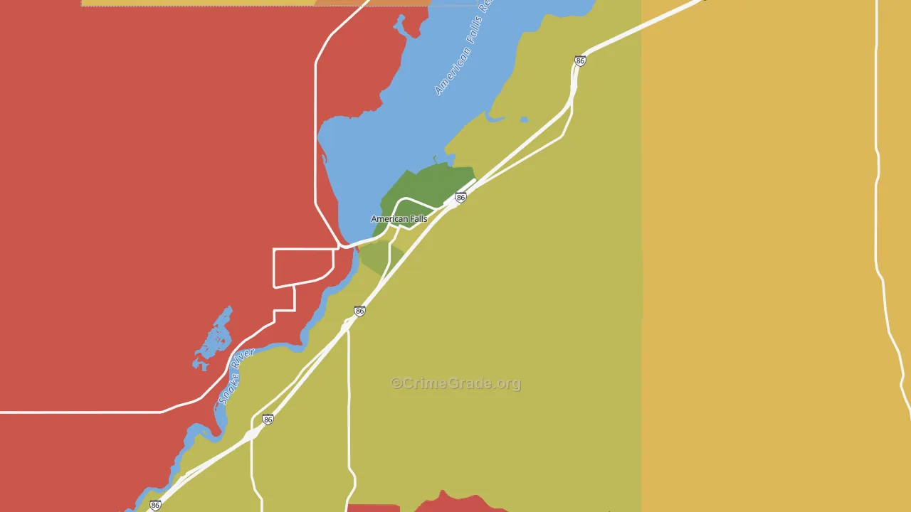 Power County, ID Map of Robbery Rates