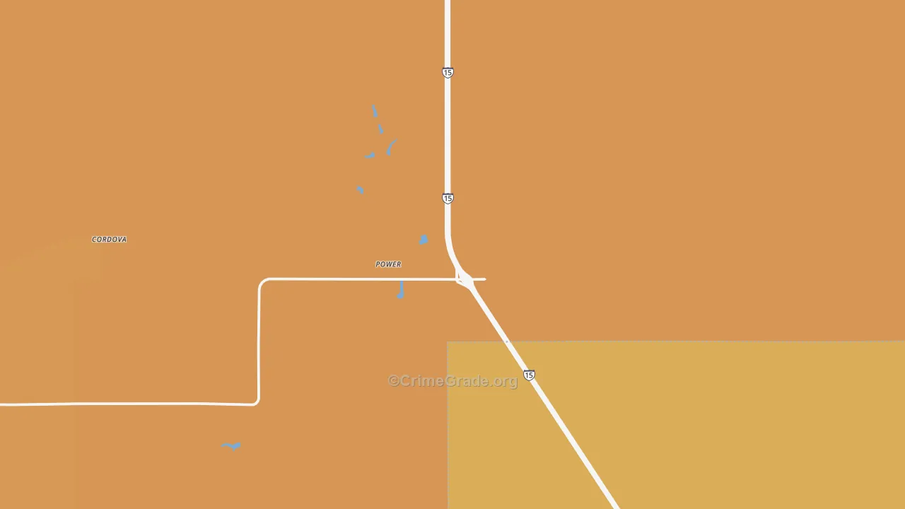 Power, MT Map of Robbery Rates