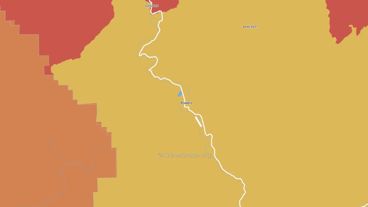 Powers, OR Map of Robbery Rates