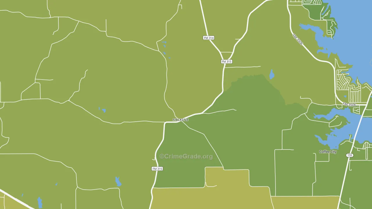 Poynor, TX Map of Robbery Rates
