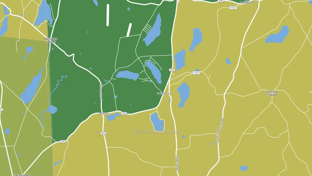 Poyntelle, PA Map of Robbery Rates