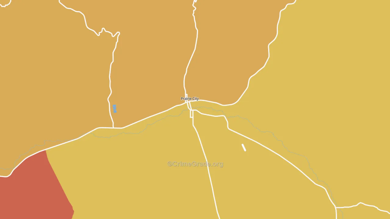 Prairie City, OR Map of Robbery Rates