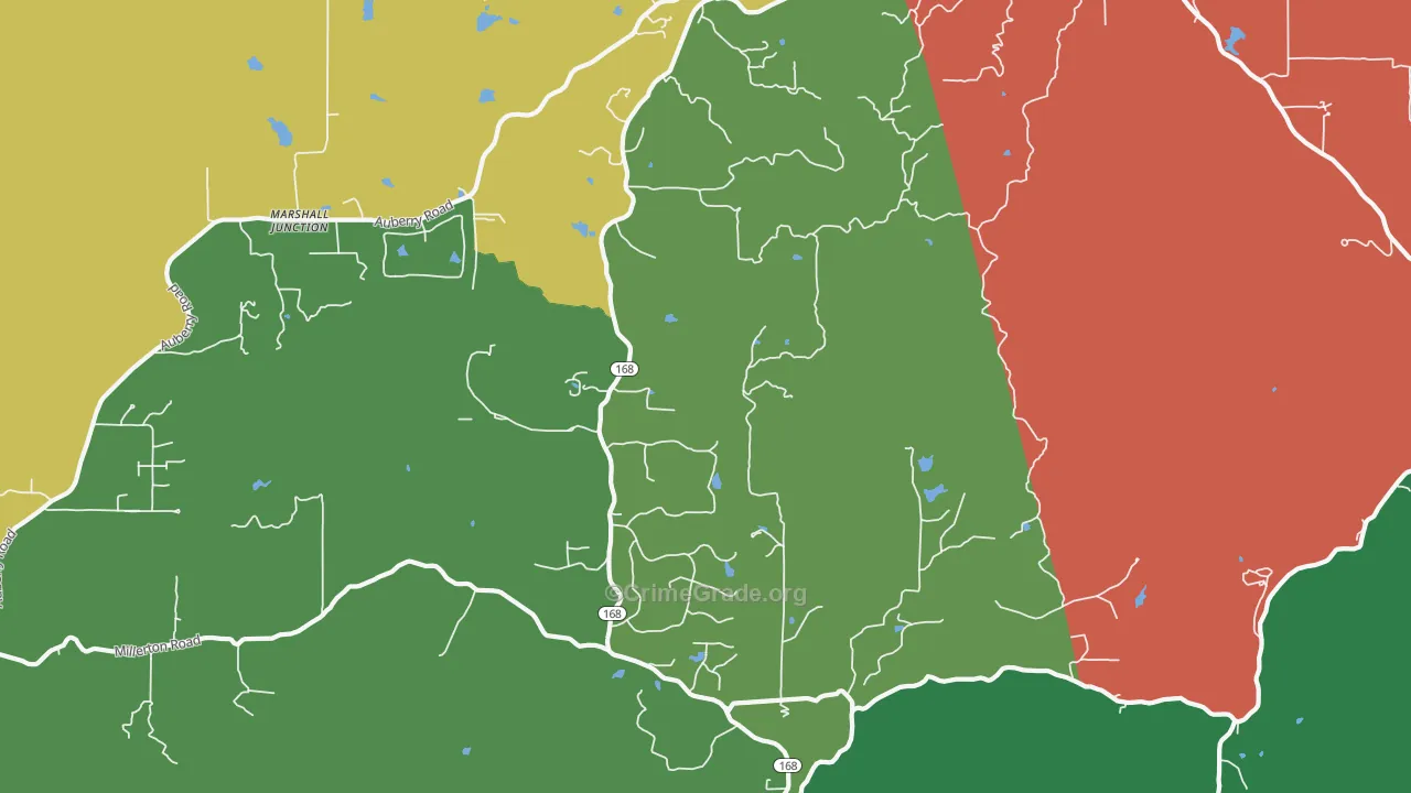 Prather, CA Map of Robbery Rates