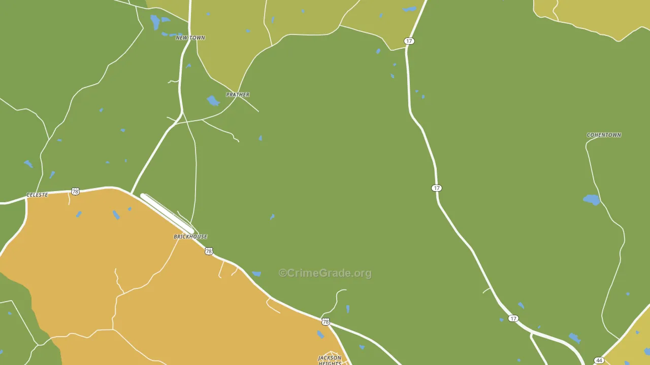 Prather, GA Map of Robbery Rates